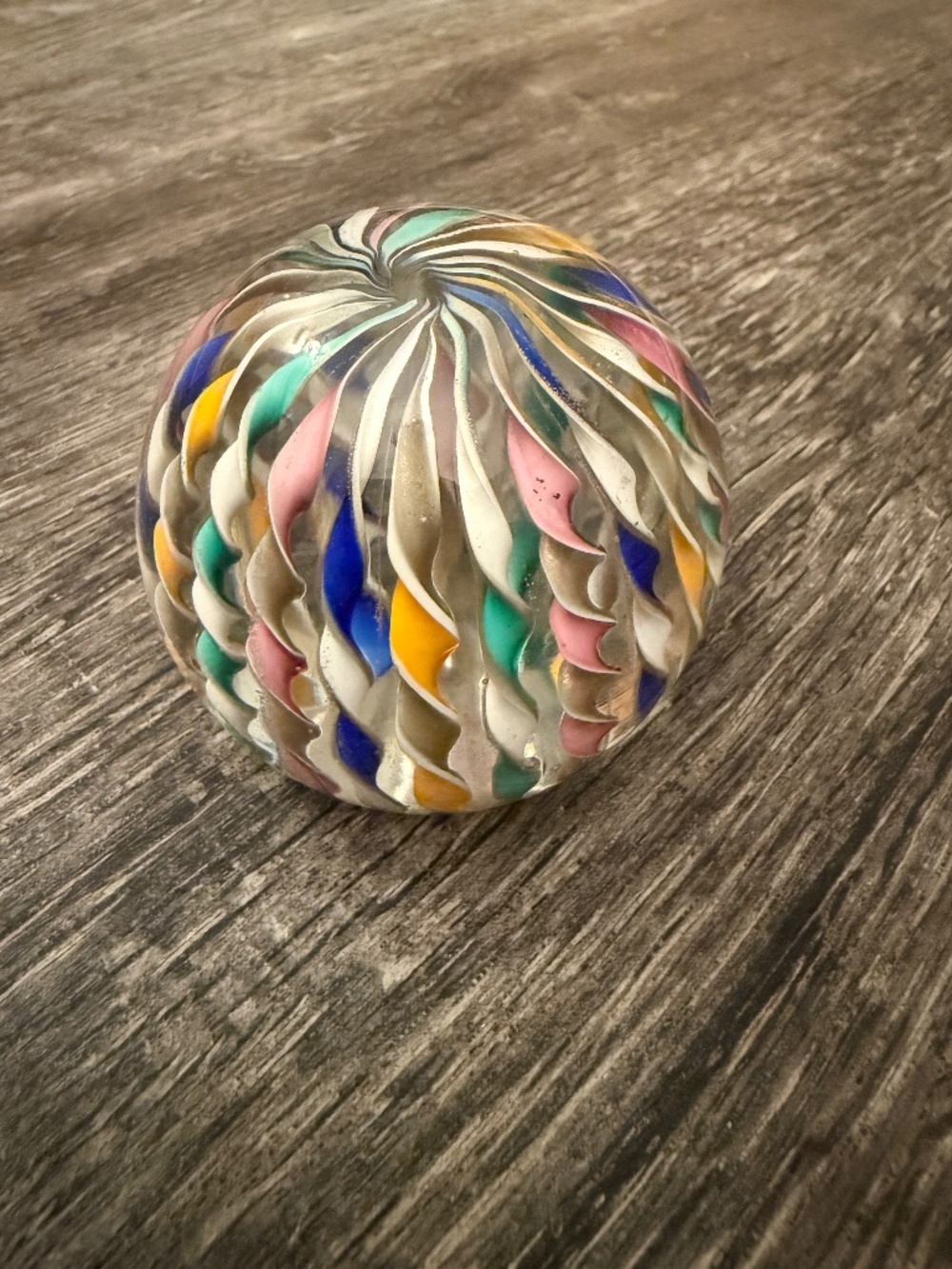 The Murano Fratelli Toso Twisted Ribbon Paperweight